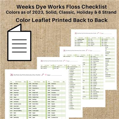 (image for) Embroidery Floss Checklist Weeks Dye Works Floss 2023